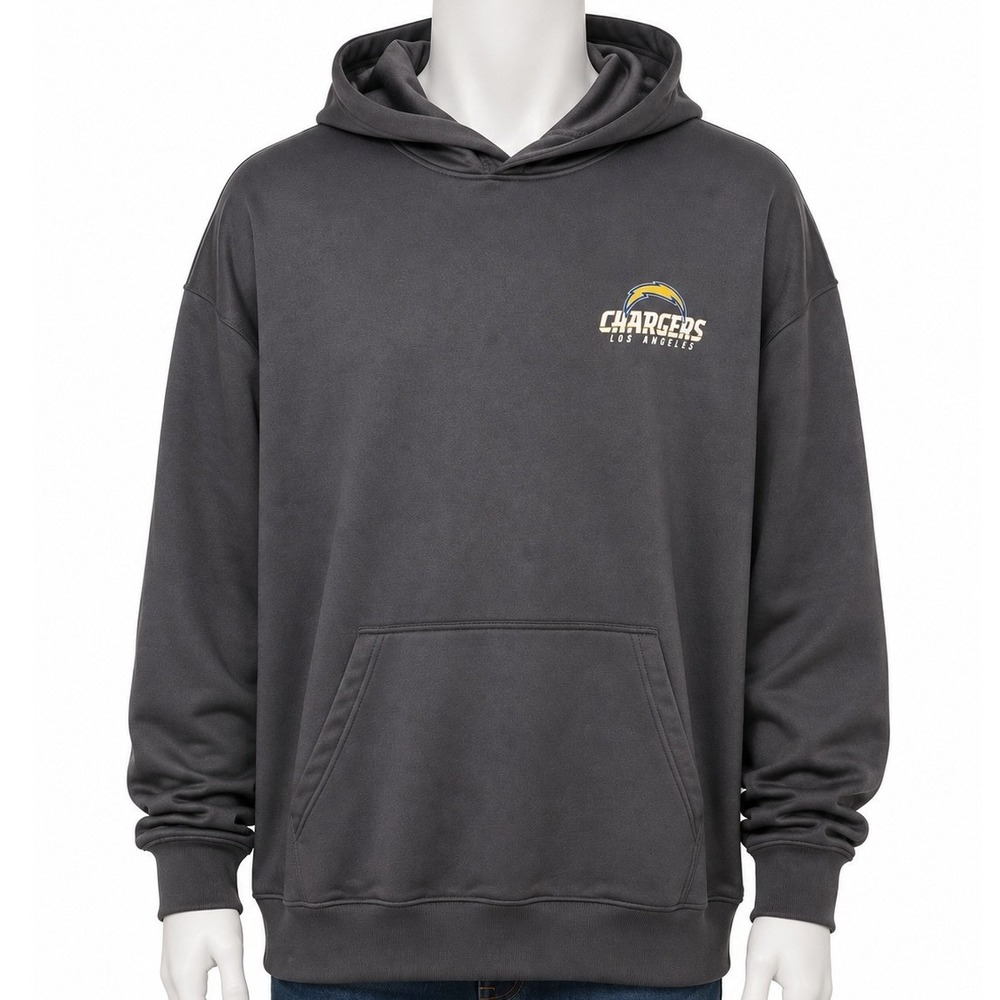 Dunbrooke Mens Los Angeles Chargers Hoodie Charcoal Gray 2XL Pullover Sweatshirt
